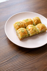 traditional local turkish baklava in close up