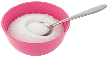 Isolated Pink Bowl with Sugar