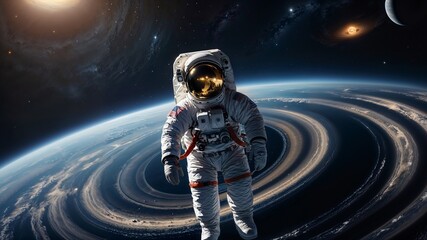 Astronaut Meditating on Saturn’s Rings