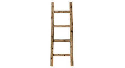 Vertical wooden ladder shelf