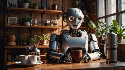 Barista Bot in Cozy Coffee Shop