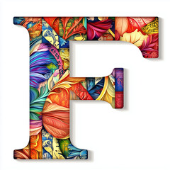 An art representation inside the letter F with sketch pencil size.
