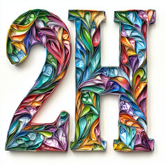 The toil pattern is decorated inside big text 2H letters. 
