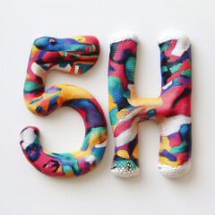 A type of 3d 5H sketch Pencil logo  snakeskin prints on it.