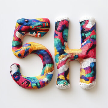A type of 3d 5H sketch Pencil logo  snakeskin prints on it.