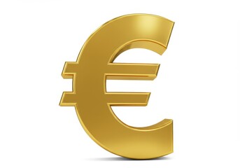 Obraz premium 3D Illustration of Golden euro currency symbol isolated on white background