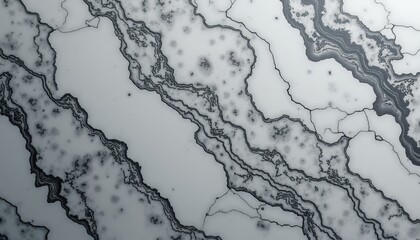 Obraz premium Abstract Marble Pattern with Black Veins and Gray Background