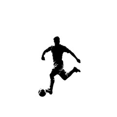 Fototapeta premium Striker Kicking Ball - Minimalist Football Clipart