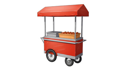 Isolated Red Food Cart
