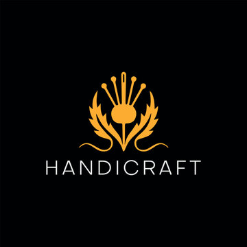 handicraft decoration store logo design vector