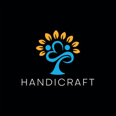 handicraft decoration store logo design vector