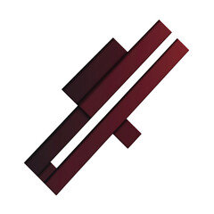 Abstract Arrow with Overlapping Layers in Burgundy Isolated on Transparent Background