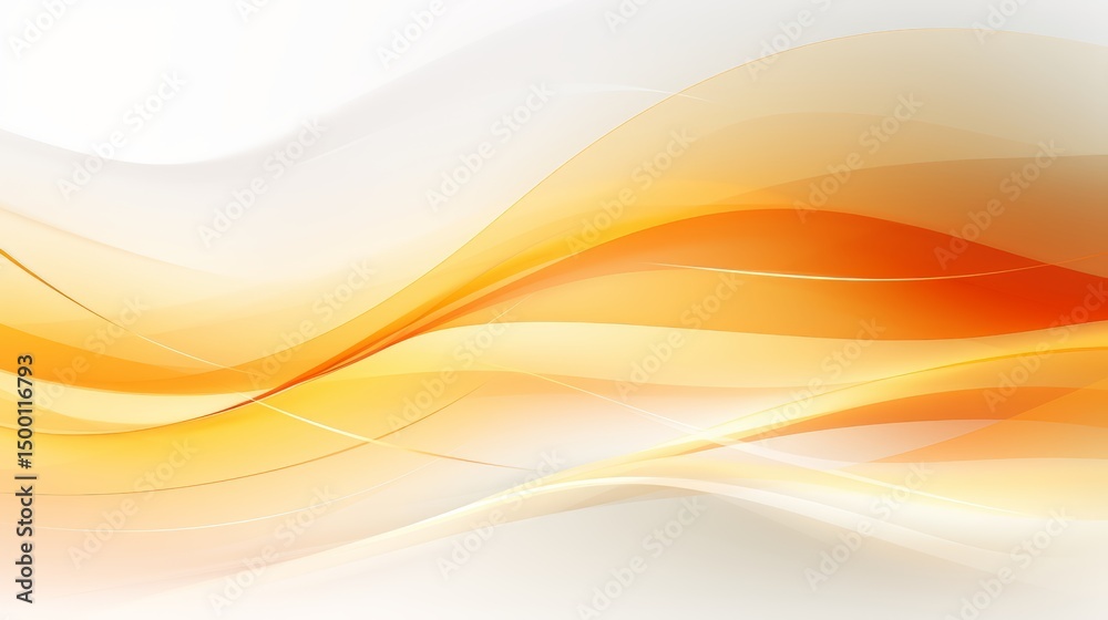 Aufkleber White background with orange waves. The orange waves are the main focus of the image