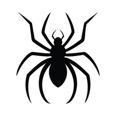spider silhouette icon isolated on white background