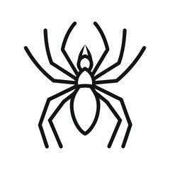spider outline vector icon on white background