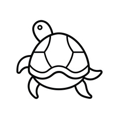 turtle outline icon on white background