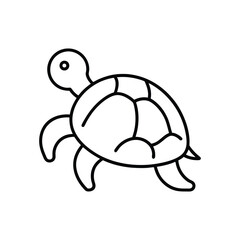 turtle vector outline icon isolated on white background