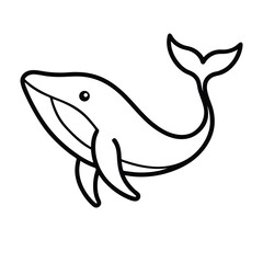 whale outline icon on white background