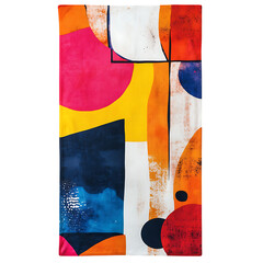 Bold Beach Towel Featuring Large Abstract Digital C Isolated on Transparent Background