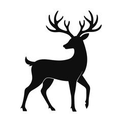 Fototapeta premium deer silhouette vector icon on white background