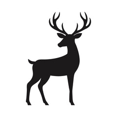 deer silhouette vector icon on white background