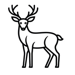 deer outline vector illustration icon on white background