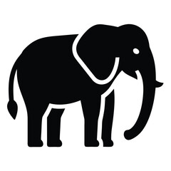 elephant silhouette vector isolated on white background
