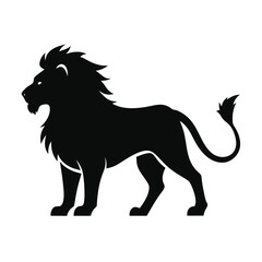 lion silhouette vector illustration icon on white background