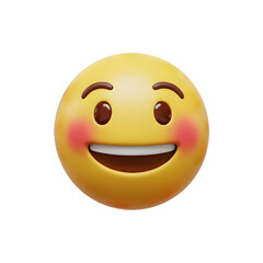 Fototapeta premium Laughing emoji with smiling eyes, symbolizing happiness or amusement