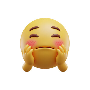 Laughing emoji with flushed cheeks and closed eyes showing joy