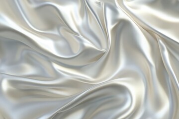 Fototapeta premium Creamy, flowing silk fabric drapes in soft folds