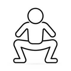 Obraz premium Squat Pose Icon In Outline Style Isolated On Transparent Background