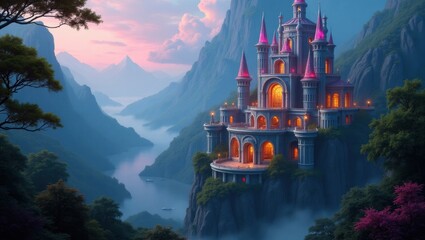 Masterful castle in a natural setting