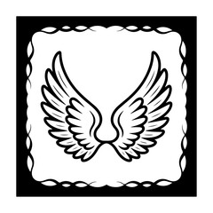 Pair of Graceful Wings with Graphic Frame