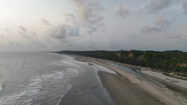 Beach mountain and sea view