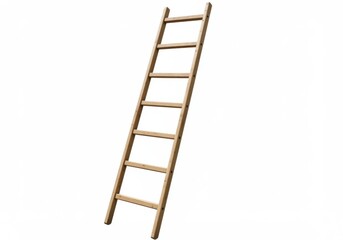 Wooden ladder isolated on white background