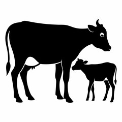 Fototapeta premium silhouette of a cow