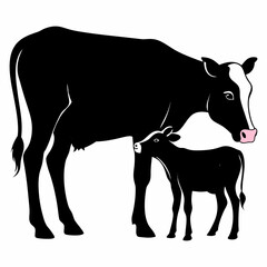 silhouette of a cow