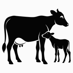 silhouette of a cow