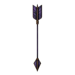 Contemporary Arrow with a Layered Design in Royal V Isolated on Transparent Background