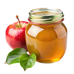 Apple Jam in Transparent Glass Jar – Close-up, Natural Preserves