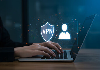 Using vpn for secure browsing on laptop protecting data and privacy with encrypted network connection