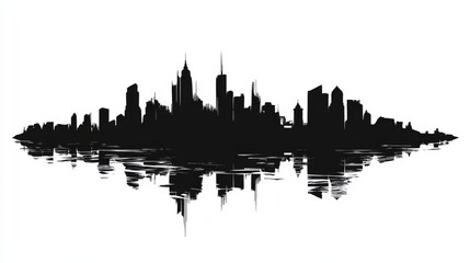 Obraz premium city symbol silhouette 2d graphics 