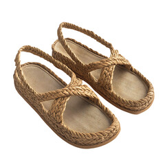 Fashion Forward Espadrille Inspired Sandals with So Isolated on Transparent Background