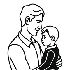 Minimalist Monochrome Sketch – Parent and Child Geometric Bond