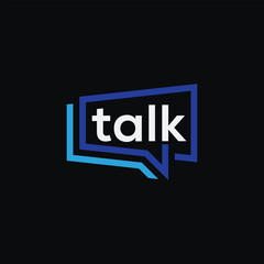 talk logo design, rectangle sound bubbles graphic vector, square communication icon template 