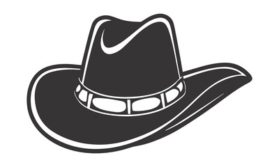Minimalist Cowboy Hat Vector – Bold Black & White Outline
