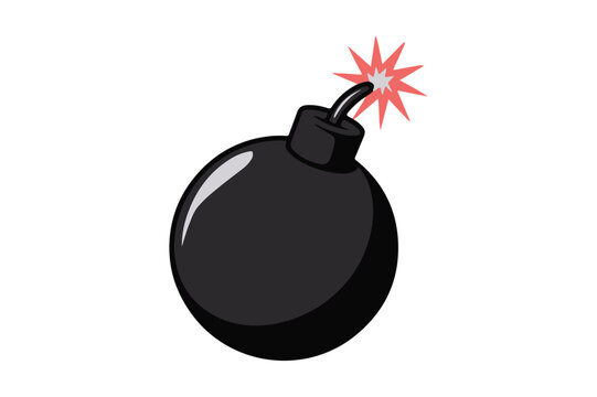 recommend clip art: Cartoon Bomb Vector Classic Black Explosive with Lit Fuse and Red Spark