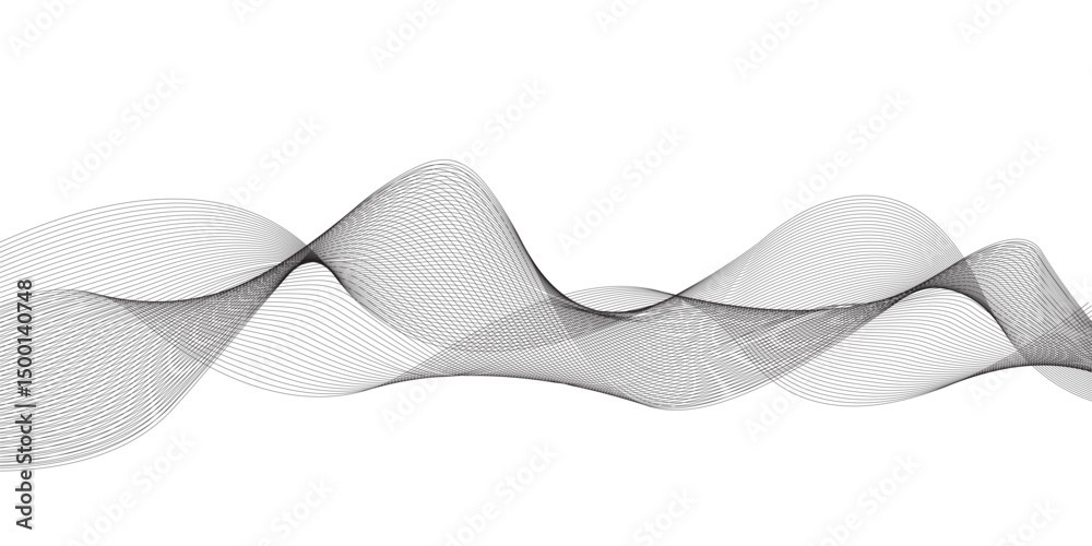 Poster Abstract wave elements. Seamless wave pattern. Wavy curve line art striped graphic template. wavy horizontal lines. Vector border design element