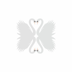 Symmetrical Swan Design. Vector image